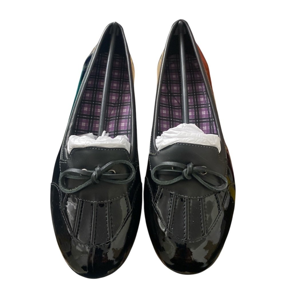 L.L. Bean Black Patent Leather Coastal Rain Skimmers, NIB, size 8M, $55